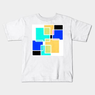 Inverted Blue Green Yellow Pink Geometric Abstract Painting I Kids T-Shirt